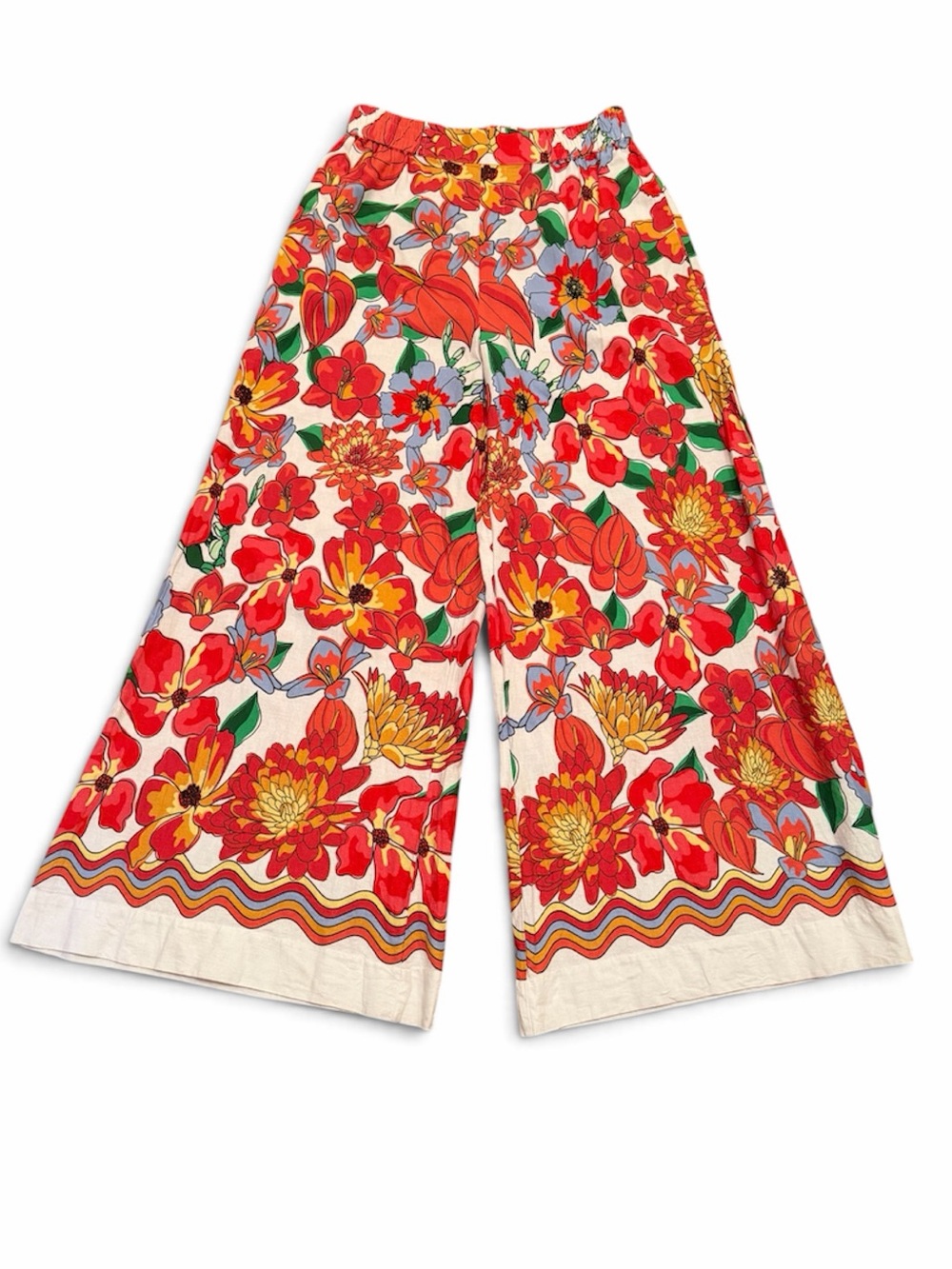 Farm Rio x Anthropologie Floral Linen Pants Women’s M - Picture 8 of 16